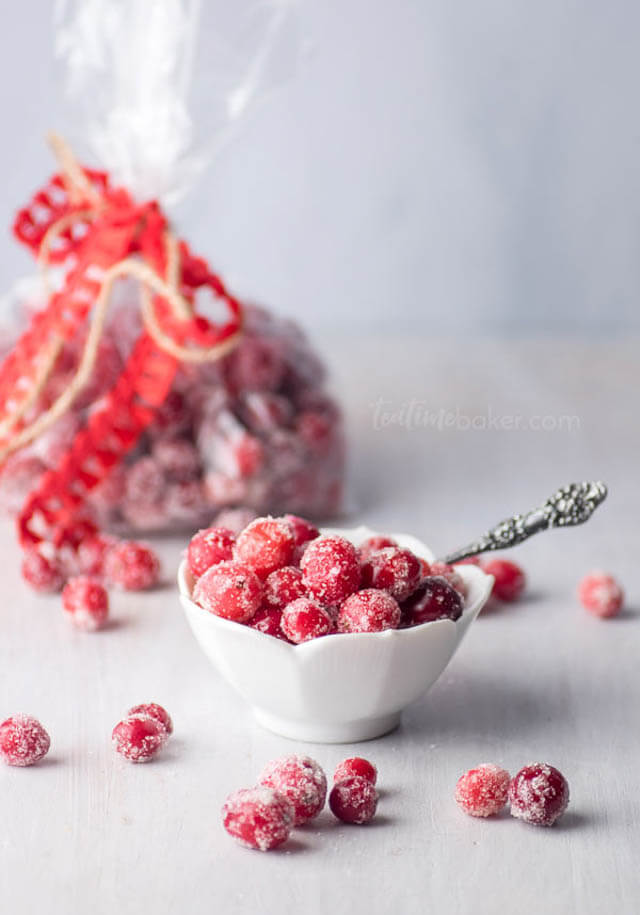 boozy-sugared-cranberries, 101 New Years food ideas 