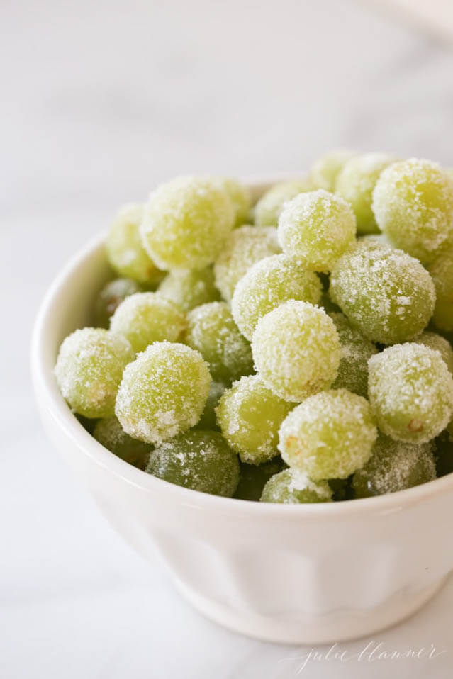 Sugared Champagne Grapes, 101 New Years Food Ideas 