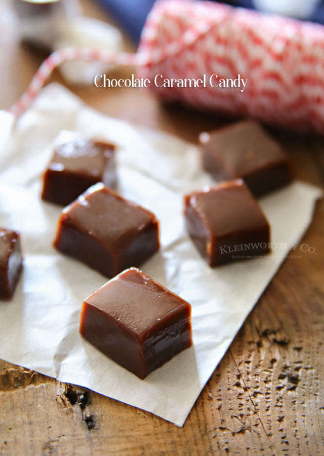 easy chocolate caramel candy, 101 New Years Food ideas