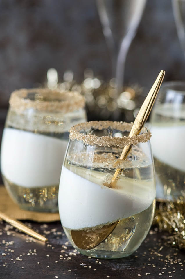 Champagne Jello Cups, 101 New Years Food Ideas 