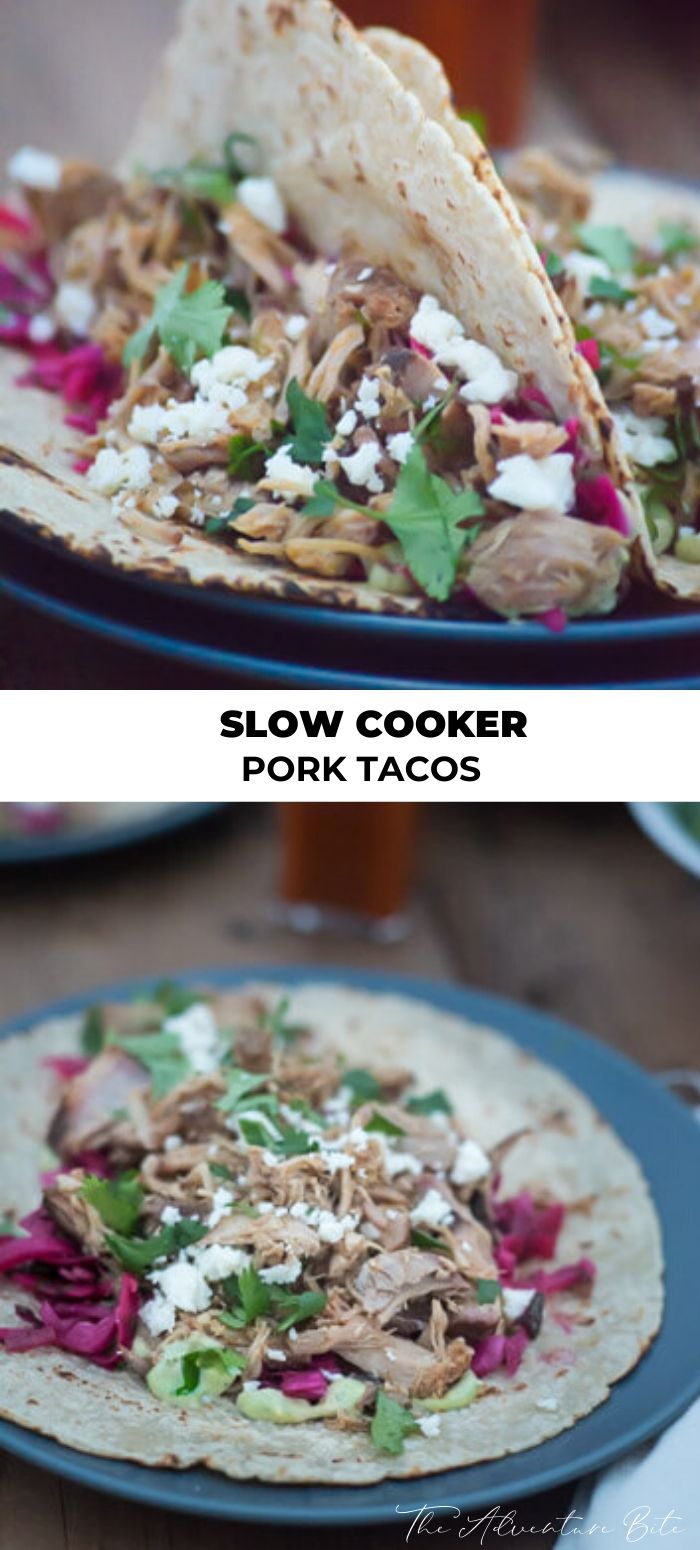 Smoked Slow Cooker Pork Tacos | The Adventure Bite