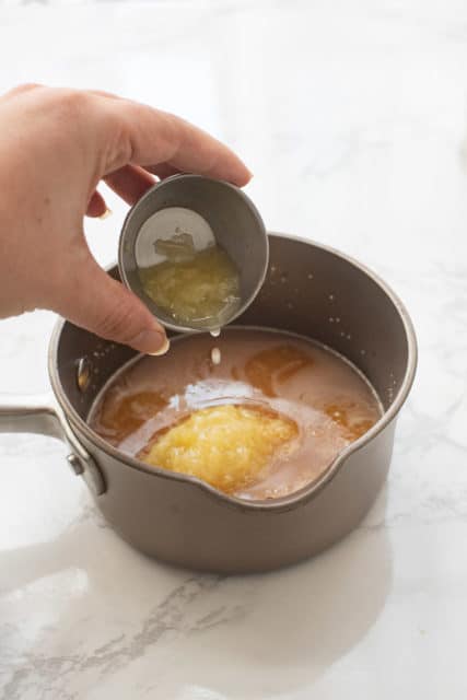 adding small container of crushed pineapple to the saucepan, add additional flavor boosters here!