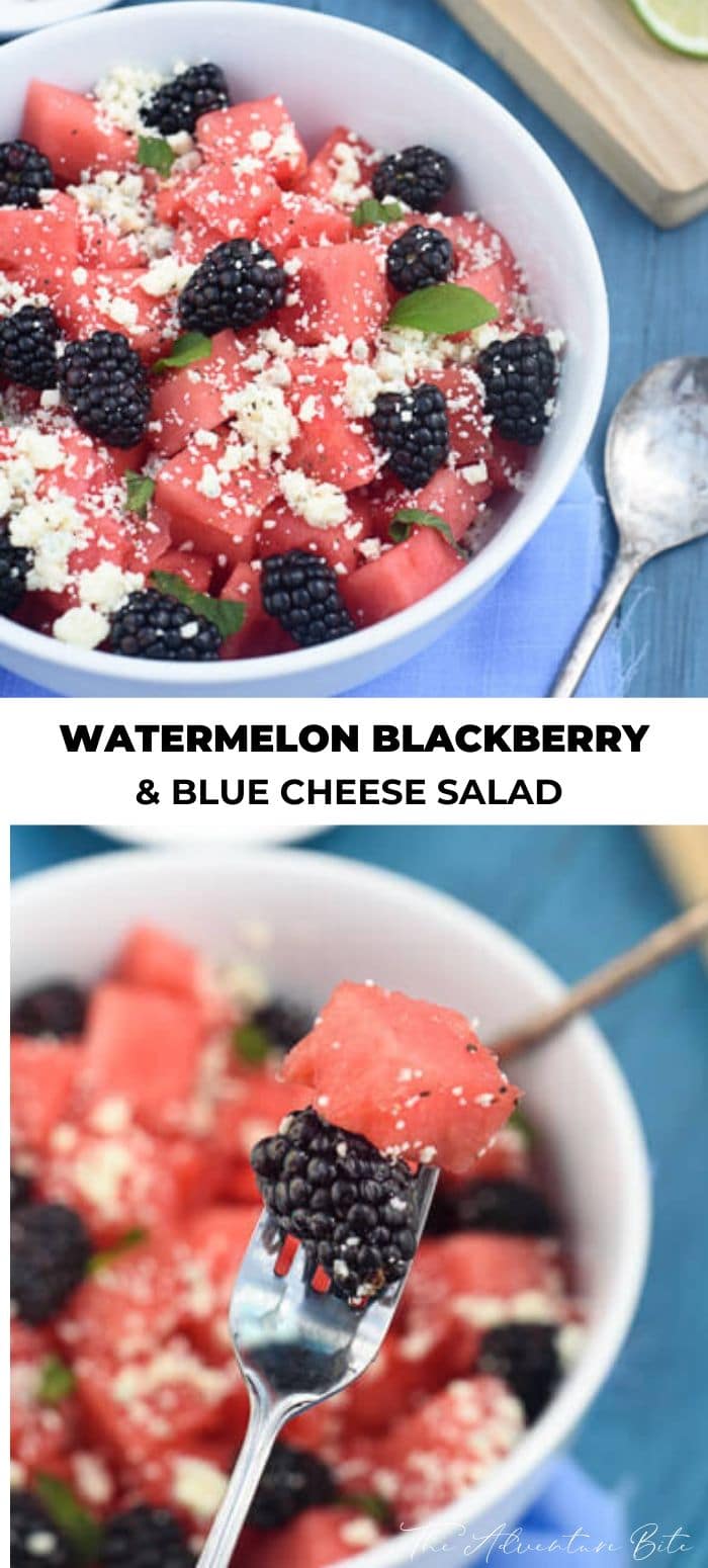 Watermelon Salad with Blackberries & Blue Cheese | The Adventure Bite