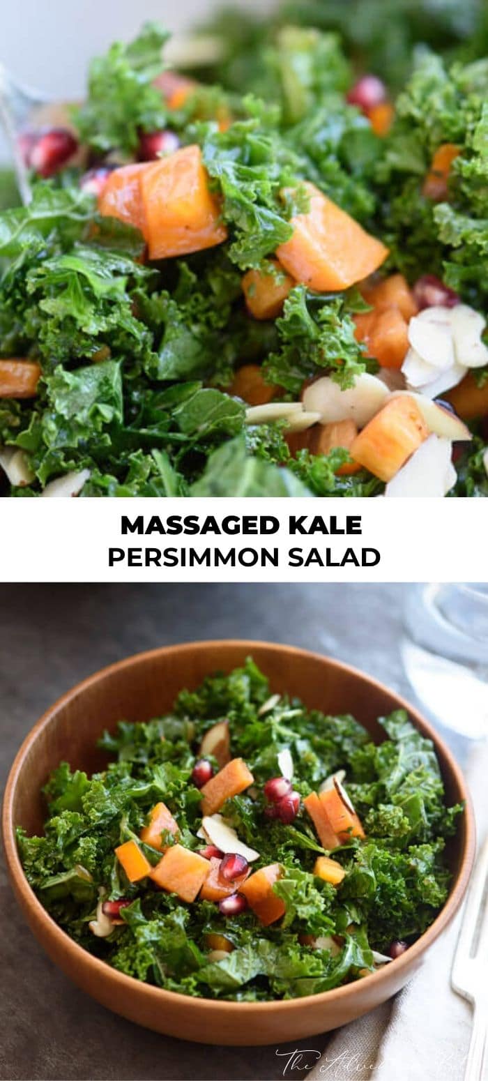 Massaged Kale Persimmon Salad | The Adventure Bite