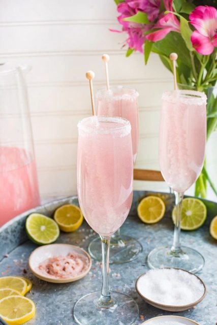 pink champagne cocktail