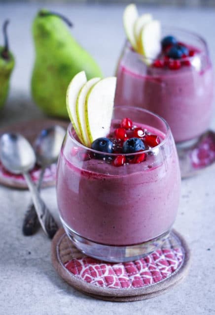 Pear Blueberry Ginger smoothie