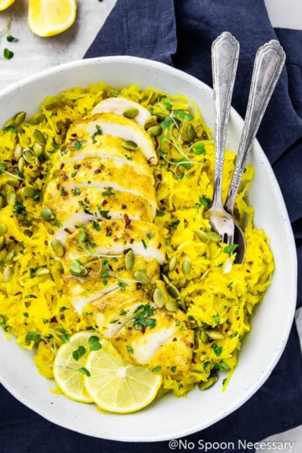 Baked Curried Chicken Breasts Spaghetti Squash Sheet Pan Recipe