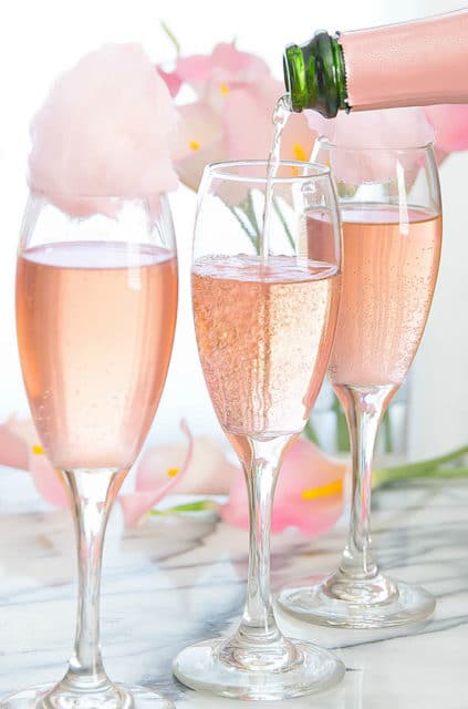 Cotton Candy Champagne Cocktails 