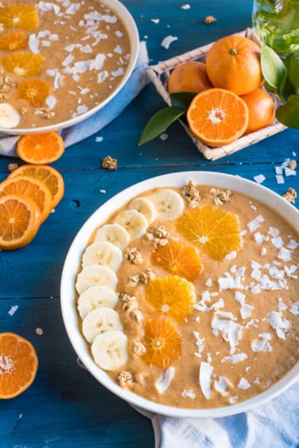 orange smoothie bowl recipe, vegan breakfast recipes