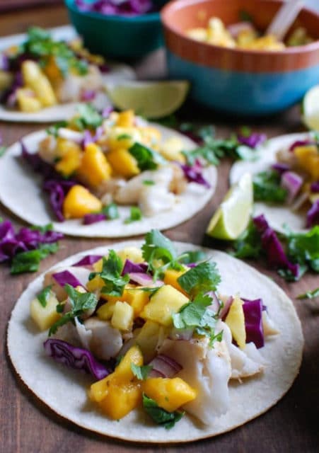 grilled fish tacos with tropical salsa