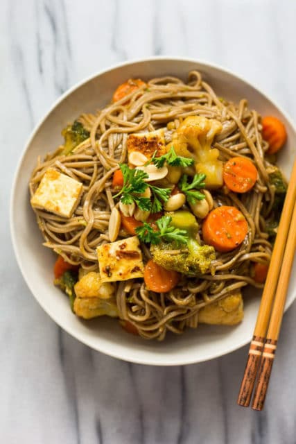 vegan teriyaki noodle bowls 