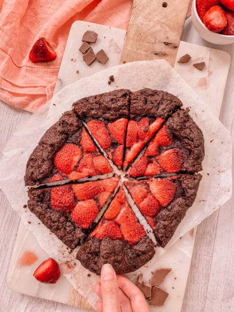 chocolate and strawberry galette 