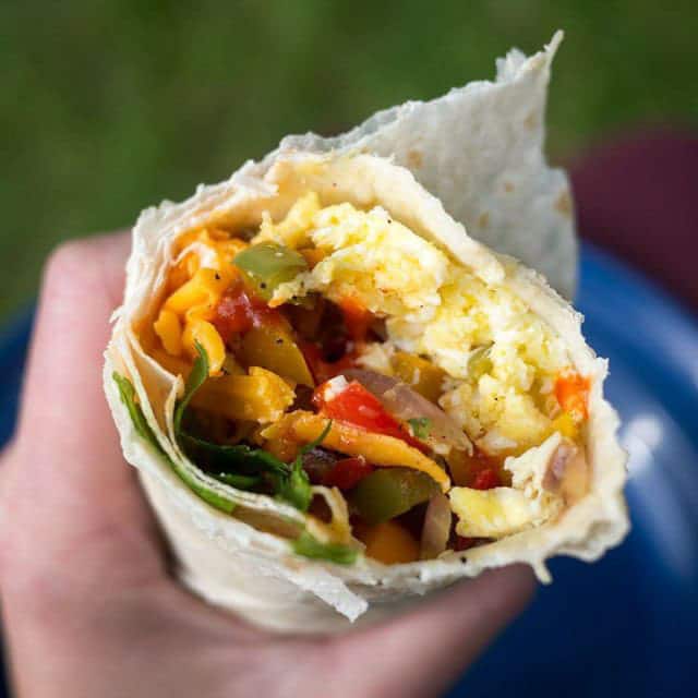 camping breakfast burrito