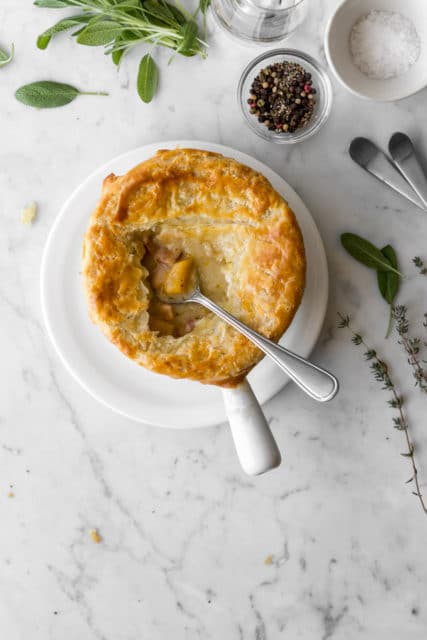 Pumpkin Pot Pie with White Beans and Bacon