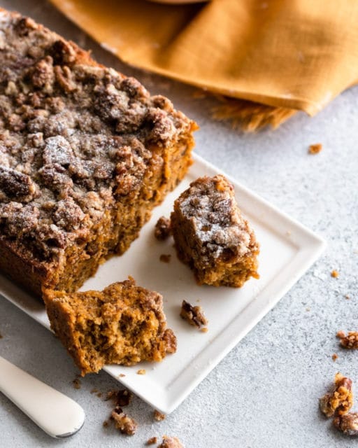 Pumpkin Bread with Pecan Streusel Topping Recipe