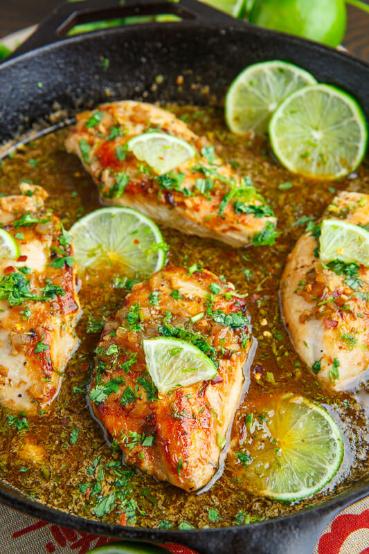 easy chicken breast recipes, chicken breast recipes, cilantro lime skillet chicken