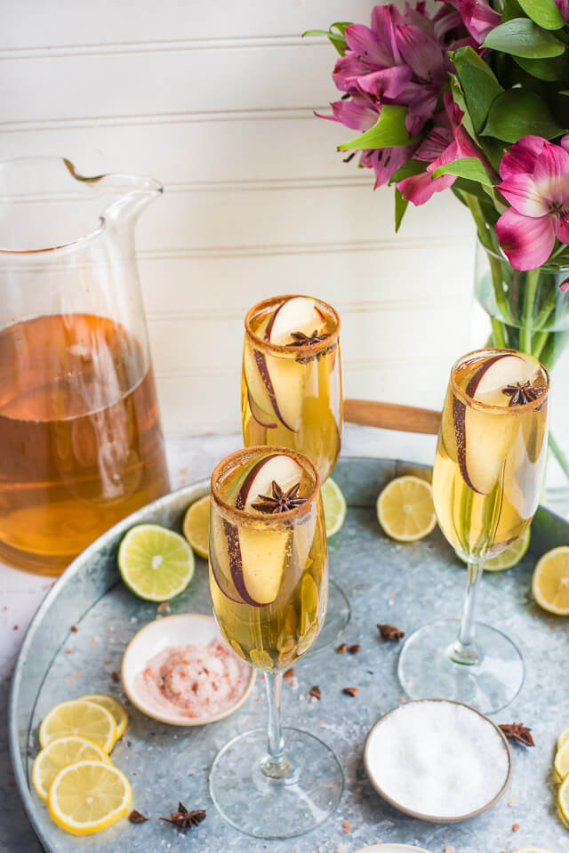 apple cider champagne margaritas, 101 Christmas party food ideas 