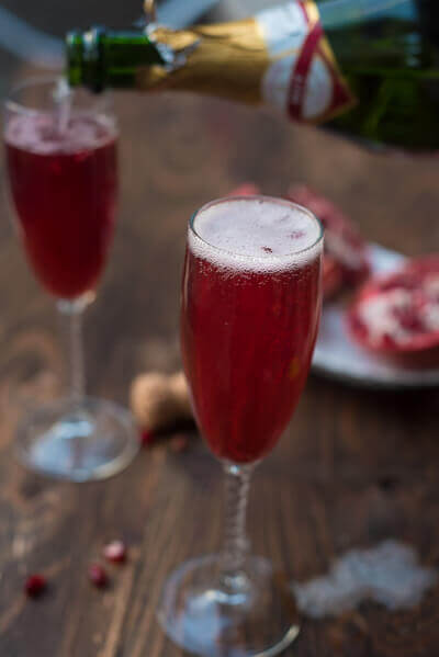 pomegranate champagne cocktails