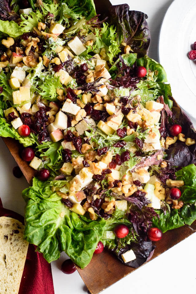 healthy waldorf salad, cranberry recipe roundup 