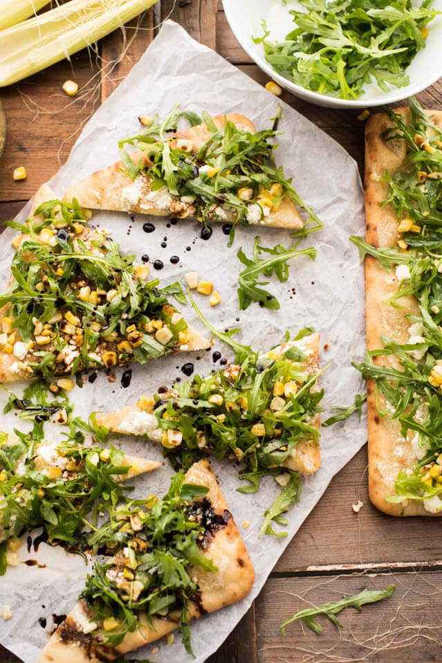 simple summer flatbread with grilled corn 